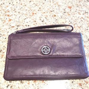EUC Purple Leather Wristlet Wallet